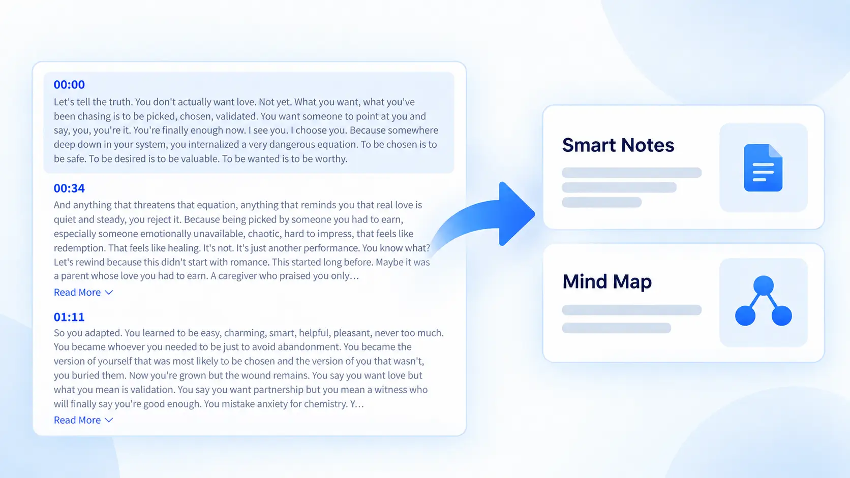 AI Video Transcriber for Summaries, Notes, Mind Maps, and More